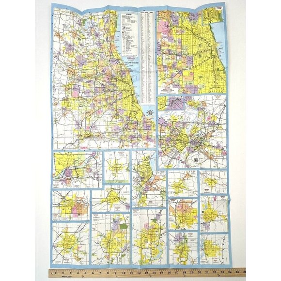 2001-2002 ILLINOIS Official Highway MAP Transportation Travel Tourism Street EUC - Picture 4 of 5